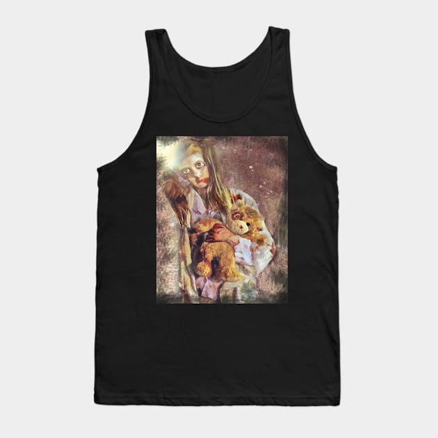 Zombie Girl with Teddy Tank Top by PoppetKandyRoniJacks